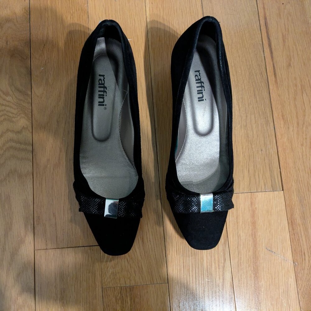 Raffini Black suede dress shoes, sz EU 39 (US 8.5-9) good condition
